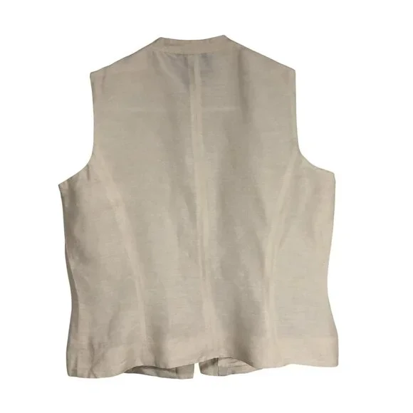 Ann Taylor Embroidered Floral Linen Silk Sleeveless Blouse Size 10 Womens - Picture 5 of 7